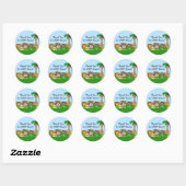 Sticker Rond Merci! Baby shower Jungel (Feuille)