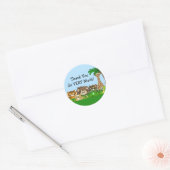 Sticker Rond Merci! Baby shower Jungel (Enveloppe)