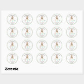 Sticker Rond Merci Baby shower Kangaroo (Feuille)