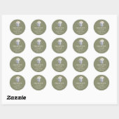 Sticker Rond Merci Baby shower marguerite (Feuille)