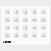 Sticker Rond Merci Baby shower nautique (Feuille)
