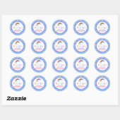 Sticker Rond Merci Baby shower Rainbow Party (Feuille)