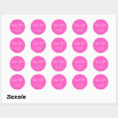 Sticker Rond Merci Baby shower rose fleur scandinave (Feuille)