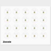 Sticker Rond Merci Baby shower simple et efficace (Feuille)