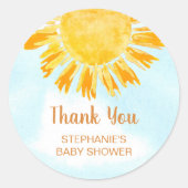 Sticker Rond Merci Baby shower solaire (Devant)