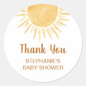 Sticker Rond Merci Baby shower solaire (Devant)