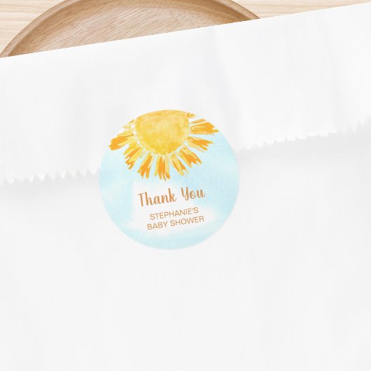 Sticker Rond Merci Baby shower solaire