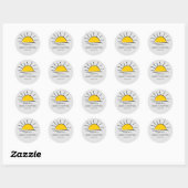Sticker Rond Merci Baby shower solaire (Feuille)