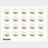 Sticker Rond Merci Baby shower tournesol (Feuille)