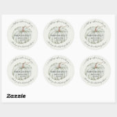 Sticker Rond Merci Baby shower vert Petit Citrouille (Feuille)