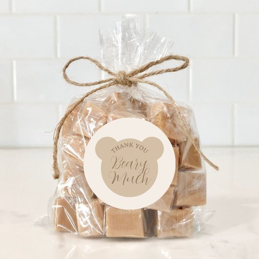 Sticker Rond Merci Béary Beaucoup de Baby shower Favoriser