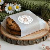 Sticker Rond Merci Béary Beaucoup Knisé Ours Bois Floral