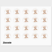 Sticker Rond Merci Beary beaucoup Teddy Bear Baby shower garçon (Feuille)