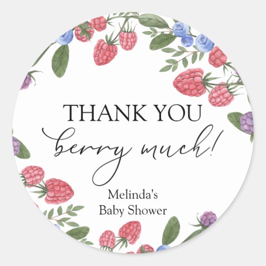 Sticker Rond Merci beaucoup Berry Douche (Devant)