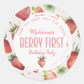 Sticker Rond Merci beaucoup fraise (Devant)