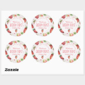 Sticker Rond Merci beaucoup fraise (Feuille)