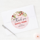 Sticker Rond Merci beaucoup fraise merci (Enveloppe)