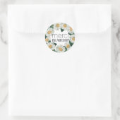Sticker Rond Merci Beaucoup Merci Floral Rose blanche (Sac)