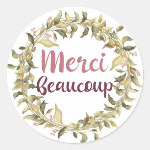 Sticker Rond Merci Beaucoup Merci Français