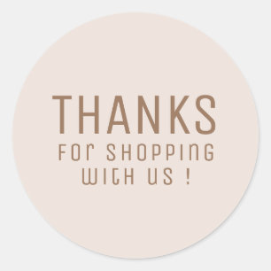 Sticker Rond MERCI BEAUCOUP Minimaliste Rose Classi Rond