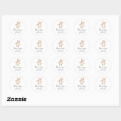 Sticker Rond Merci beaucoup ours (Feuille)