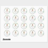 Sticker Rond Merci beaucoup ours (Feuille)