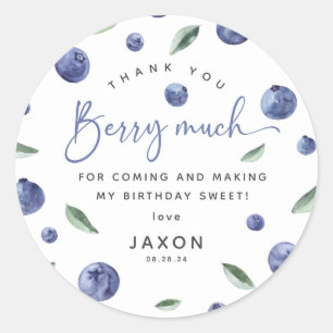 Sticker Rond Merci beaucoup pour les bleuets Cadeau de fête d'a