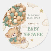 Sticker Rond Merci béBaby shower vert (Devant)