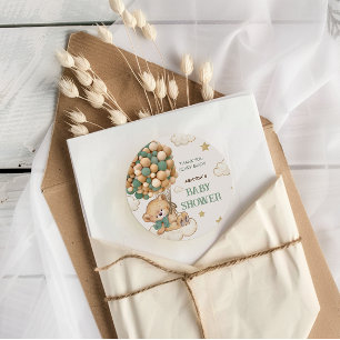 Sticker Rond Merci béBaby shower vert