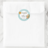 Sticker Rond Merci bébé Giraffe, Baby shower Invitation (Sac)