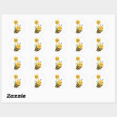 Sticker Rond Merci Bee Fantaisiste (Feuille)