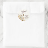Sticker Rond Merci Bee Fleur sauvage Baby shower Floral (Sac)