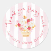 Sticker Rond Merci Berry Baby shower Whimsical (Devant)