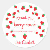 Sticker Rond Merci Berry Beaucoup de Merci d'anniversaire (Devant)