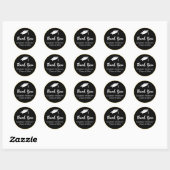 Sticker Rond Merci Black Gold White Classe de 2025 Graduate (Feuille)