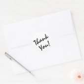 Sticker Rond Merci blanc et noir (Enveloppe)