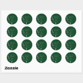 Sticker Rond Merci blanc Eucalyptus vert Russe Mariage (Feuille)