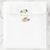 Sticker Rond Merci blanc flou rose roux Rose (Sac)