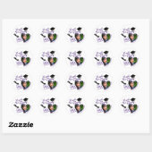 Sticker Rond Merci blanc violet classe de 2025 Graduation (Feuille)