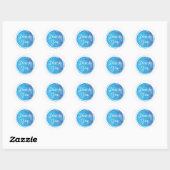 Sticker rond Merci bleu (Feuille)