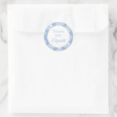 Sticker Rond Merci Bleu Blanc Baroque (Sac)