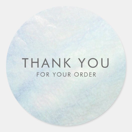 Sticker Rond Merci bleu clair coquille mère Pearl (Devant)