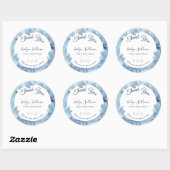 Sticker Rond Merci bleu Hydrangea Fleurs (Feuille)