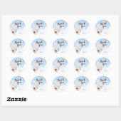 Sticker Rond Merci bleu  ours garçon baby shower (Feuille)