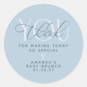 Sticker Rond Merci bleu poussiéreux (Devant)