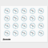 Sticker Rond Merci/Blue Chevron (Feuille)