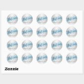 Sticker Rond Merci Blue Foil Diamond Coeur Mariage nuptiale (Feuille)