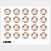 Sticker Rond Merci Boho Chic Retro Mariage floral (Feuille)