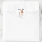 Sticker Rond Merci boho femme calme bouquet de coeurs  (Sac)