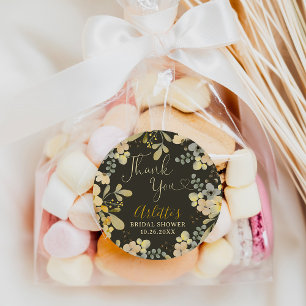Sticker Rond Merci boho floral automne chic douche nuptiale